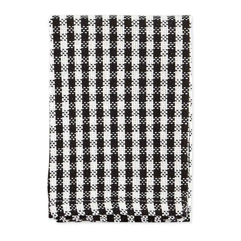 6 Piece Black Check Heavyweight Dishtowel and Dishcloth Set