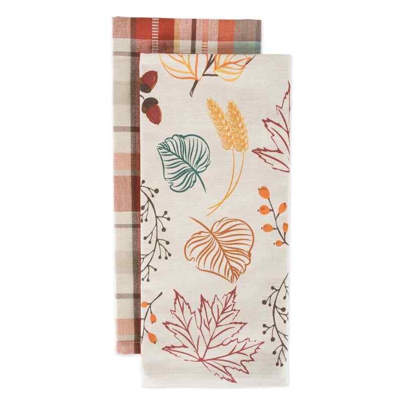 Thankful/Grateful Thanksgiving Emb 2 Piece Dish Cloth Set