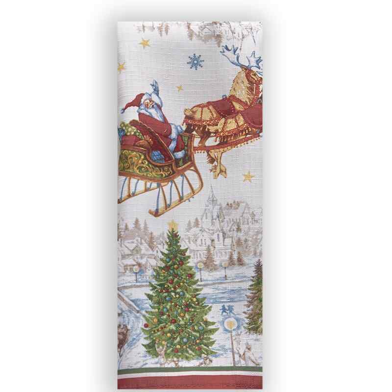 Liles Santa’s Snowy Sleighride 4 Piece Napkin Set