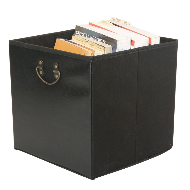 Collapsible Storage Faux Leather Cube