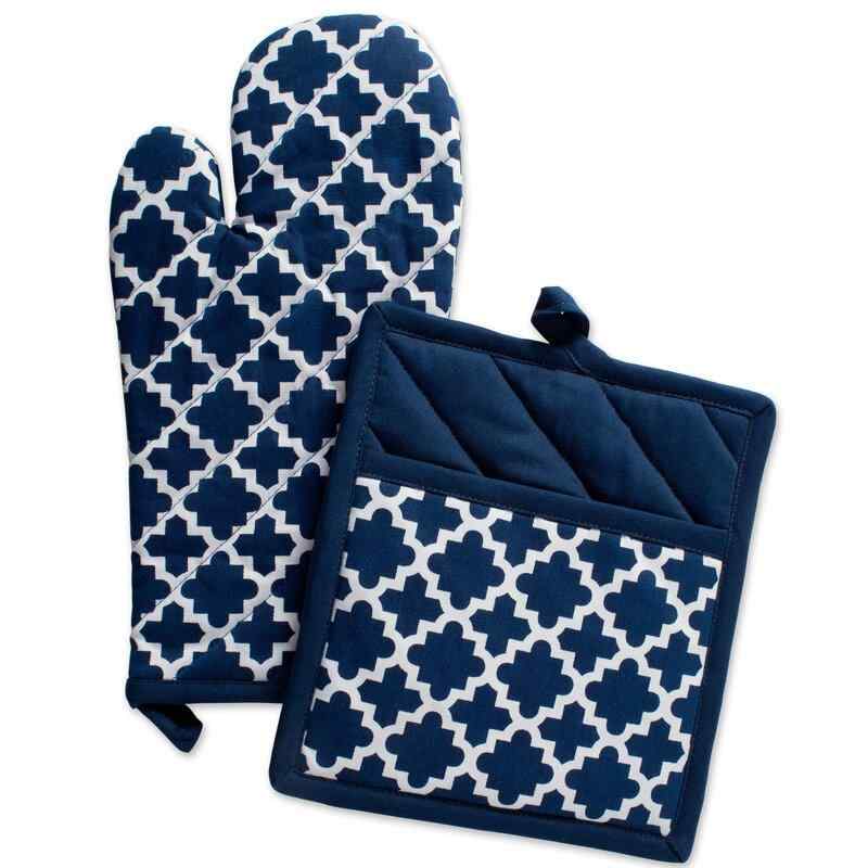 Winston Porter Trung Lattice 2-Piece Potholder and Oven Mitt Set