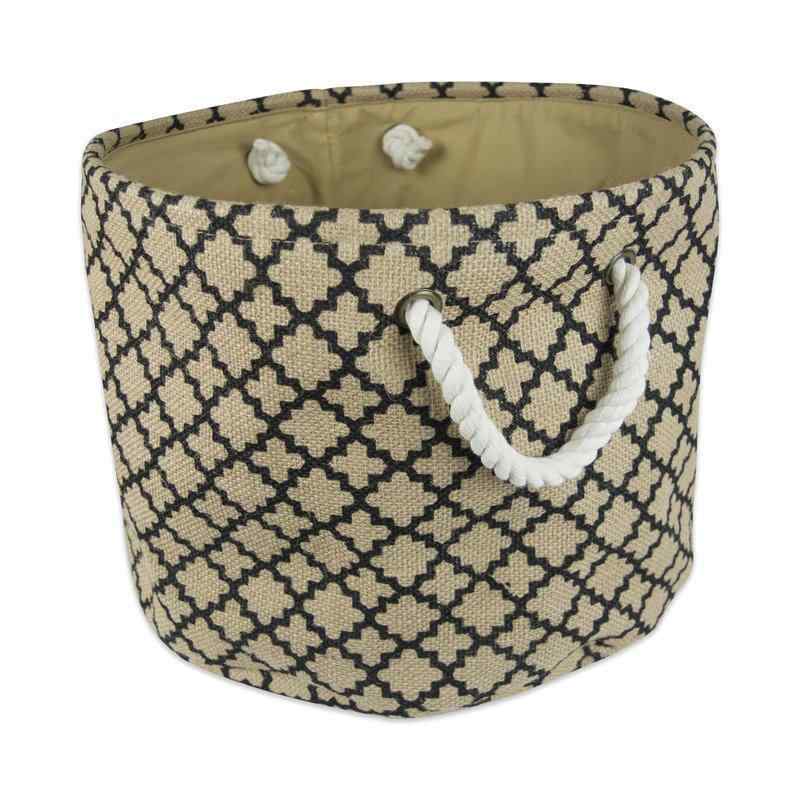 Lattice Round Fabric Bin