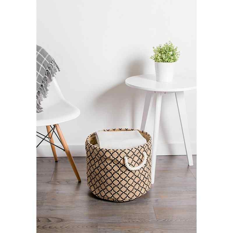 Lattice Round Fabric Bin