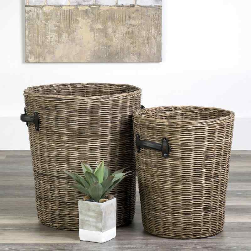 2 Piece Wicker Basket Set