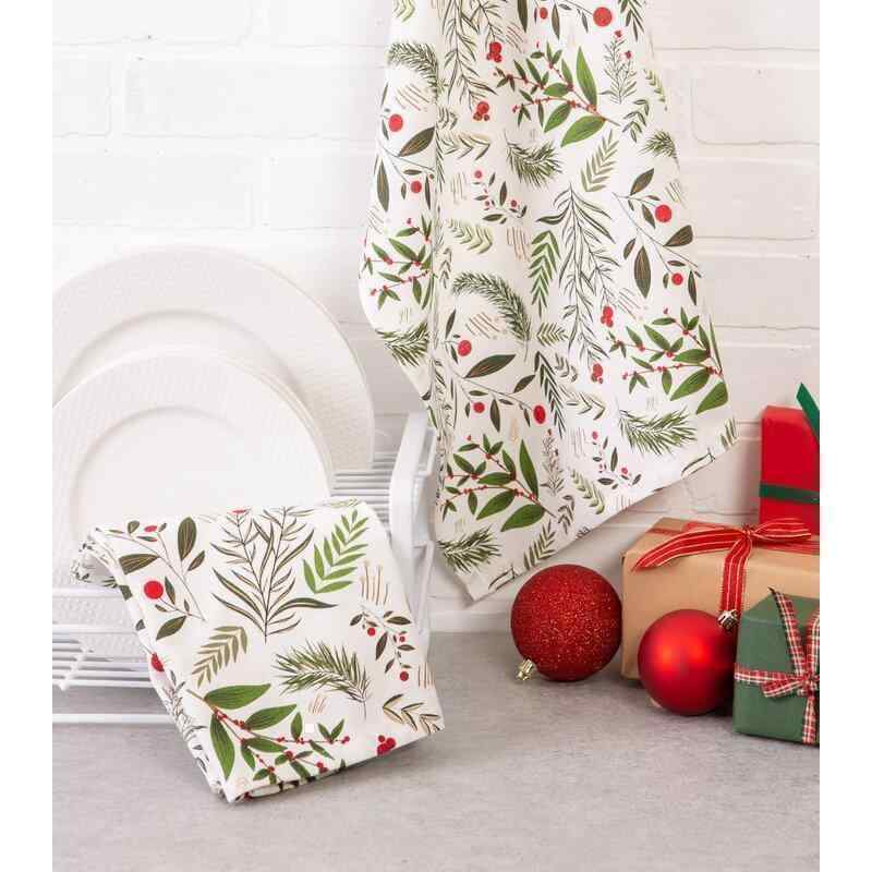 Holiday Sprigs Printed Dish Cloth