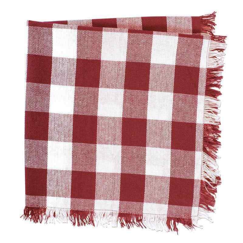 Wooler Heavyweight Check Fringed 20" Cotton Napkin