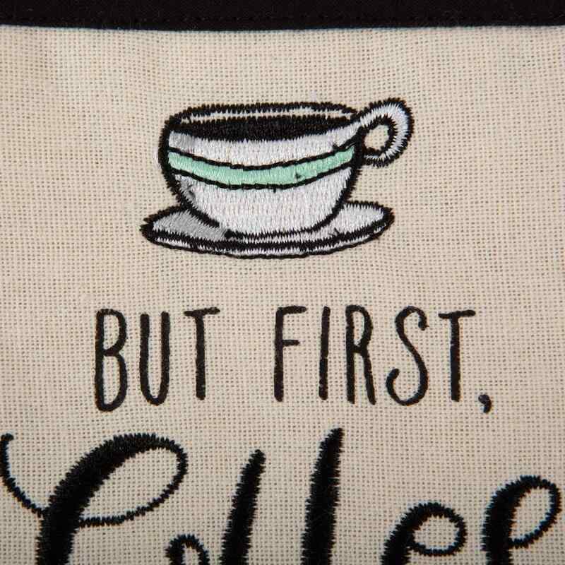 Design Imports Coffee Time Embroidered 2-Piece Potholder Set